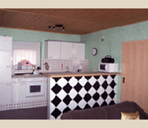 Die Küche in der Ferienwohnung Sonnengarten auf dem Ferienhof Epker in Steinfurt